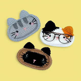 3-in-1 Cat Eyeglasses Holder Crochet Pattern thumbnail